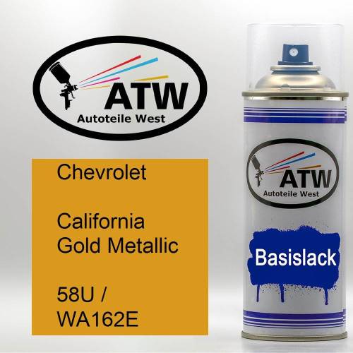 Chevrolet, California Gold Metallic, 58U / WA162E: 400ml Sprühdose, von ATW Autoteile West.
